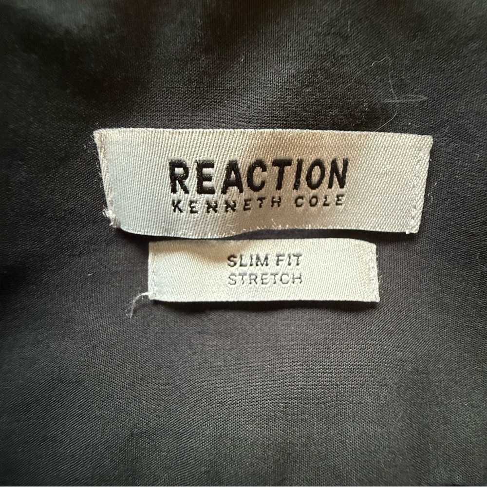 Kenneth Cole Reaction Shirt Mens L (16) Wrinkle Free Slim Fit Dress Long Sleeve - Picture 4 of 7